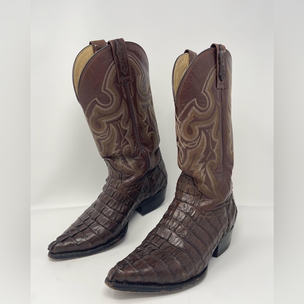 PRE-LOVED El General Caimin Brown Western Boots - size 24.5